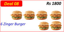 6 Zinger Burger  Rs 1800 Deal 08