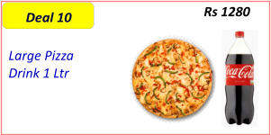 Large Pizza   Drink 1 Ltr  Rs 1280 Deal 10