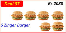 6 Zinger Burger  Rs 2080 Deal 07